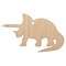 Triceratops Dinosaur Solid Unfinished Craft Wood Holiday Christmas Tree DIY Pre-Drilled Ornament